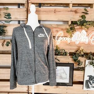 NIKE Gray Wash Zip Up Hoodie